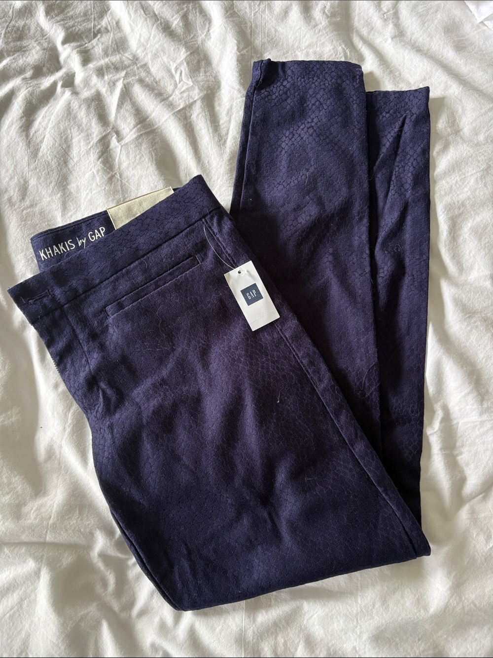 GAP Navy Textured Khakis